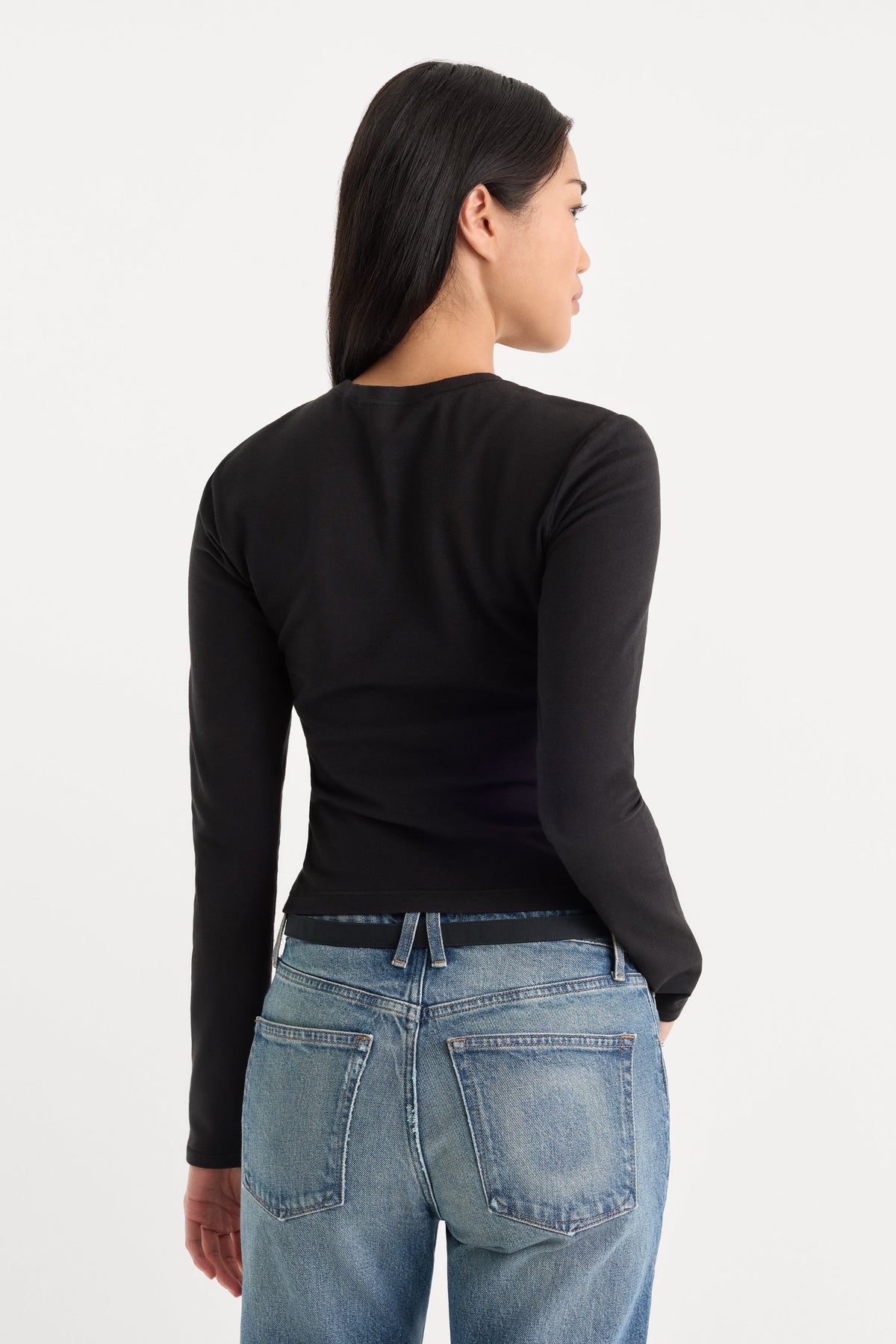 Luxury THE LONG SLEEVE BABY TEE BLACK