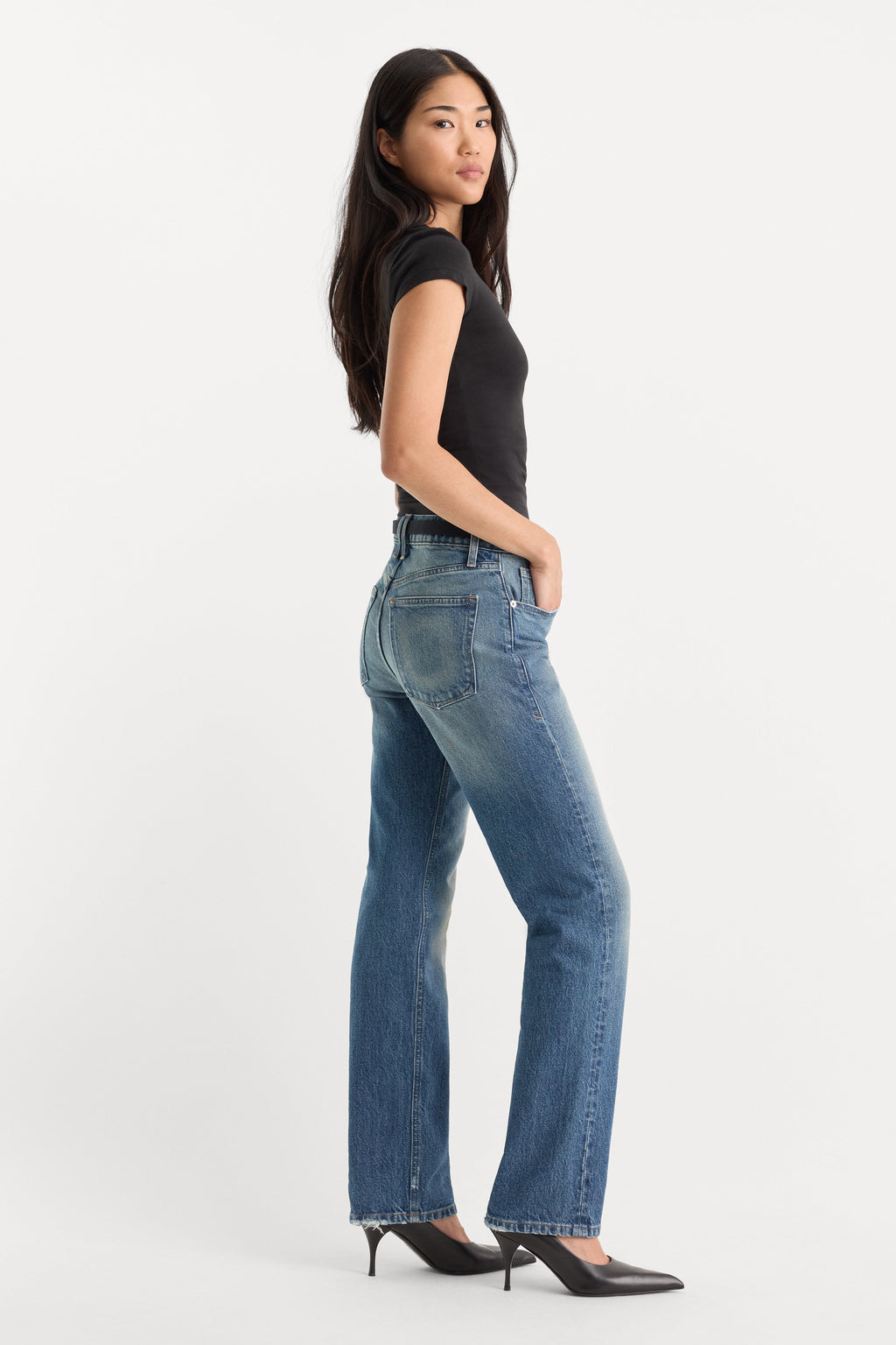 Luxury VINTAGE STRAIGHT JEANS INDIGO1282