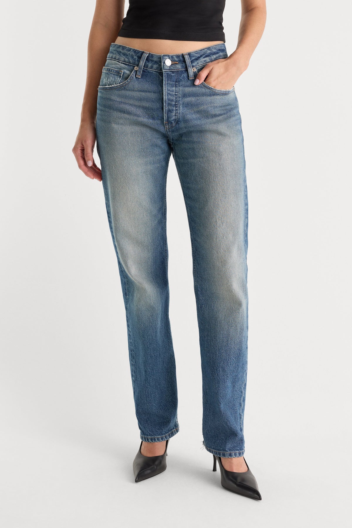 Luxury VINTAGE STRAIGHT JEANS INDIGO1282