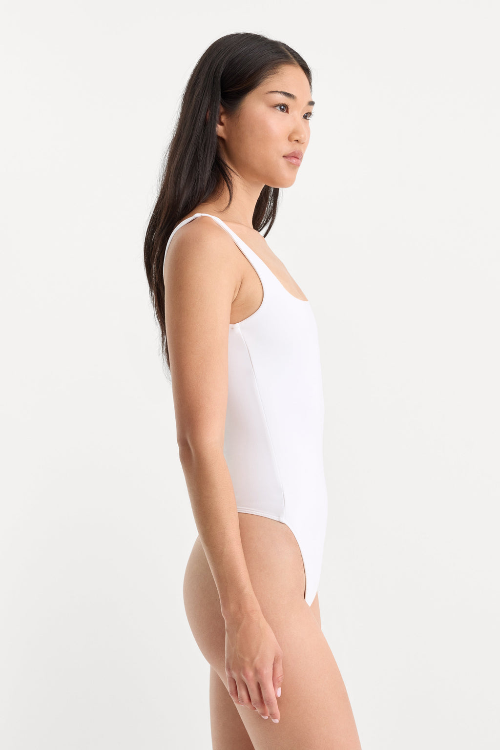 Luxury SCULPTING MODERN TANK BODYSUIT WHITE001