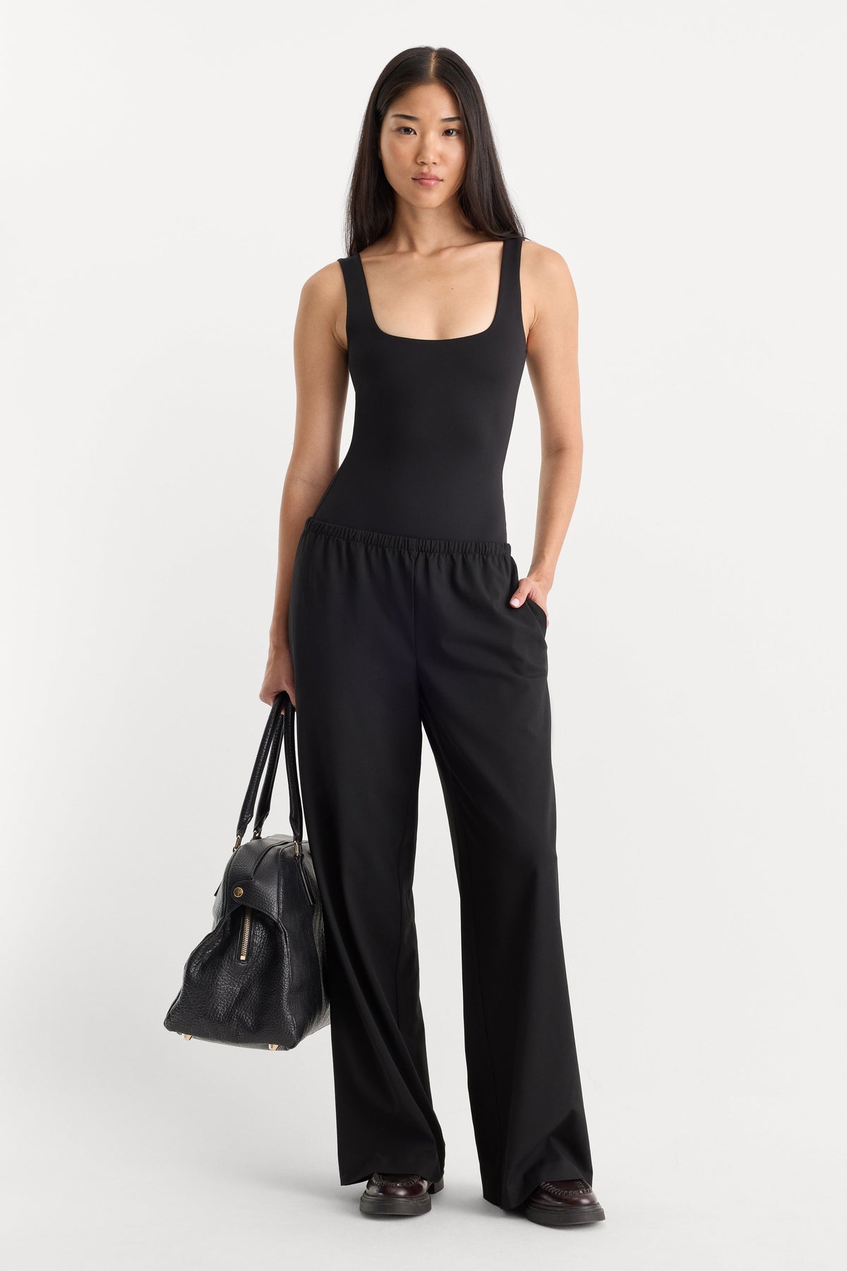 Luxury SCULPTING MODERN TANK BODYSUIT BLACK