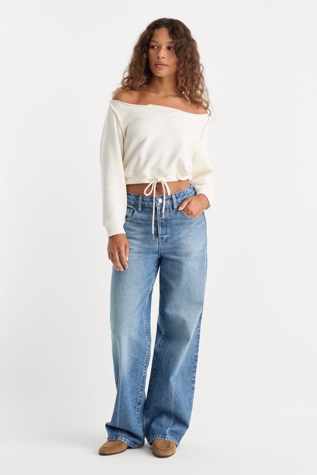 Luxury THE FRENCH TERRY TIE SWEATSHIRT CHALK