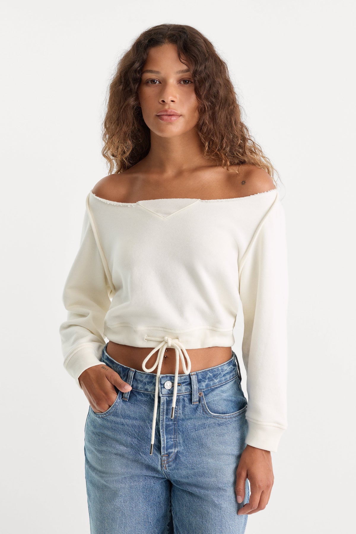 Luxury THE FRENCH TERRY TIE SWEATSHIRT CHALK