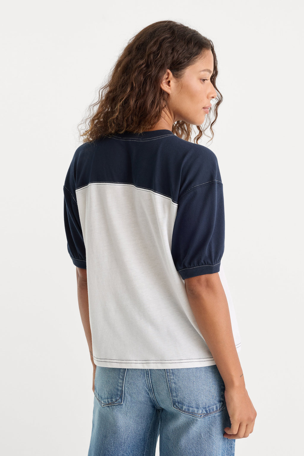 Luxury THE COLORBLOCK GYM TEE NAVY WITH CHALK