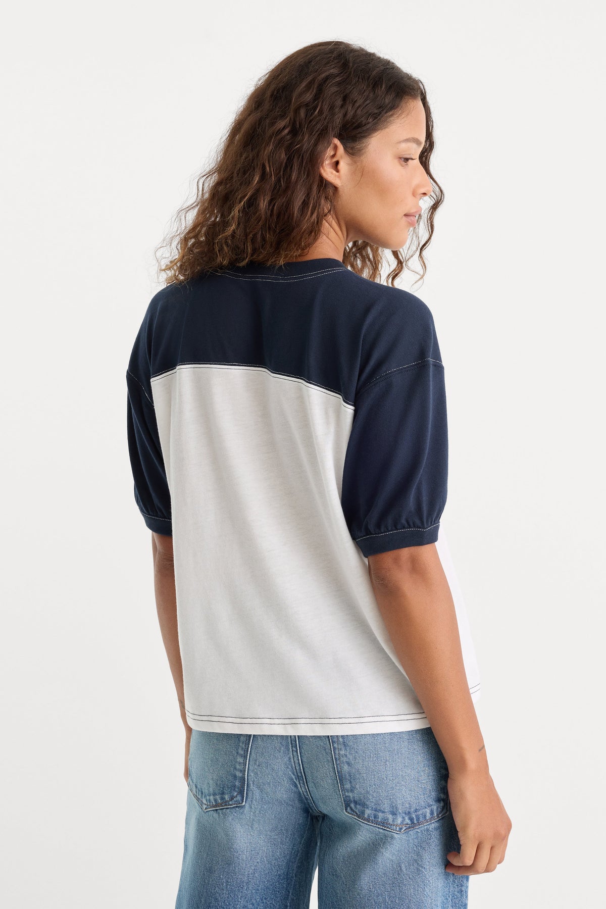 Luxury THE COLORBLOCK GYM TEE NAVY WITH CHALK