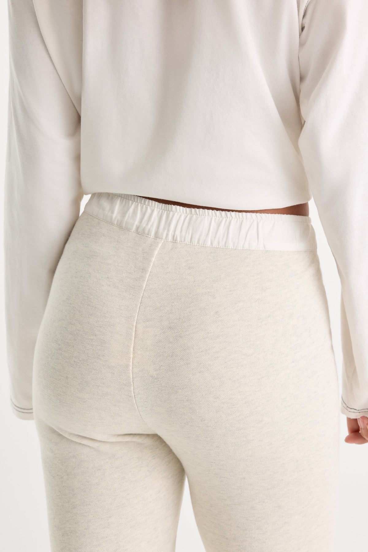 Luxury THE FRENCH TERRY BUTTON FRONT LEGGING OATMEAL HEATHER