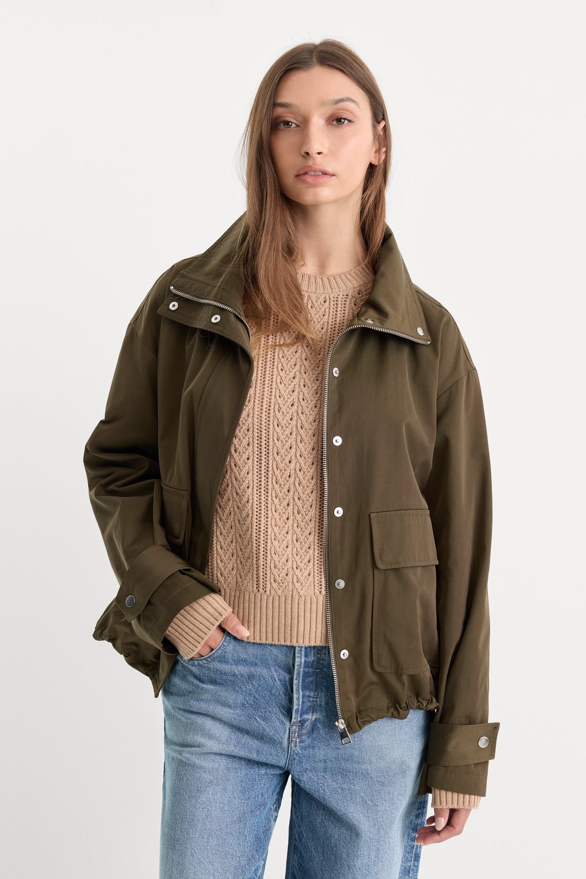 Luxury THE TECH TRENCH MOSS