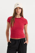 Luxury THE CAP SLEEVE TEE CARMINE