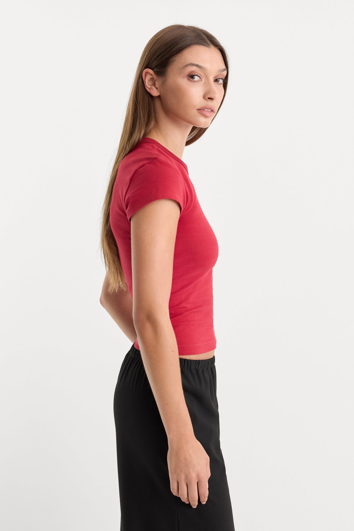 Luxury THE CAP SLEEVE TEE CARMINE