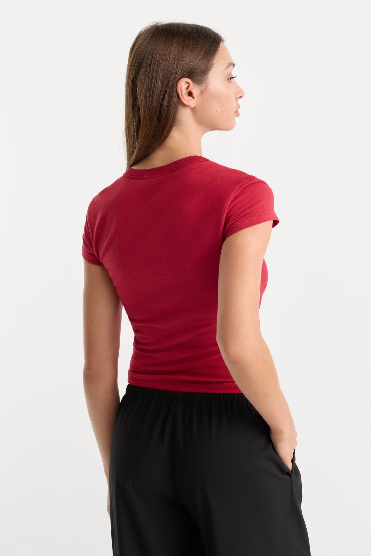 Luxury THE CAP SLEEVE TEE CARMINE