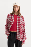 Luxury THE CRINKLE EASY SHIRT CARMINE PLAID