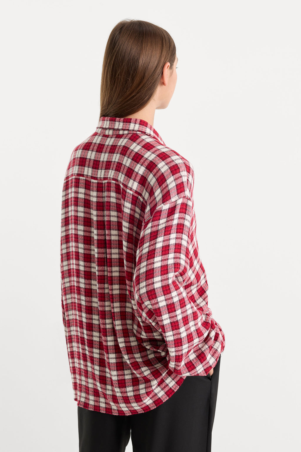 Luxury THE CRINKLE EASY SHIRT CARMINE PLAID