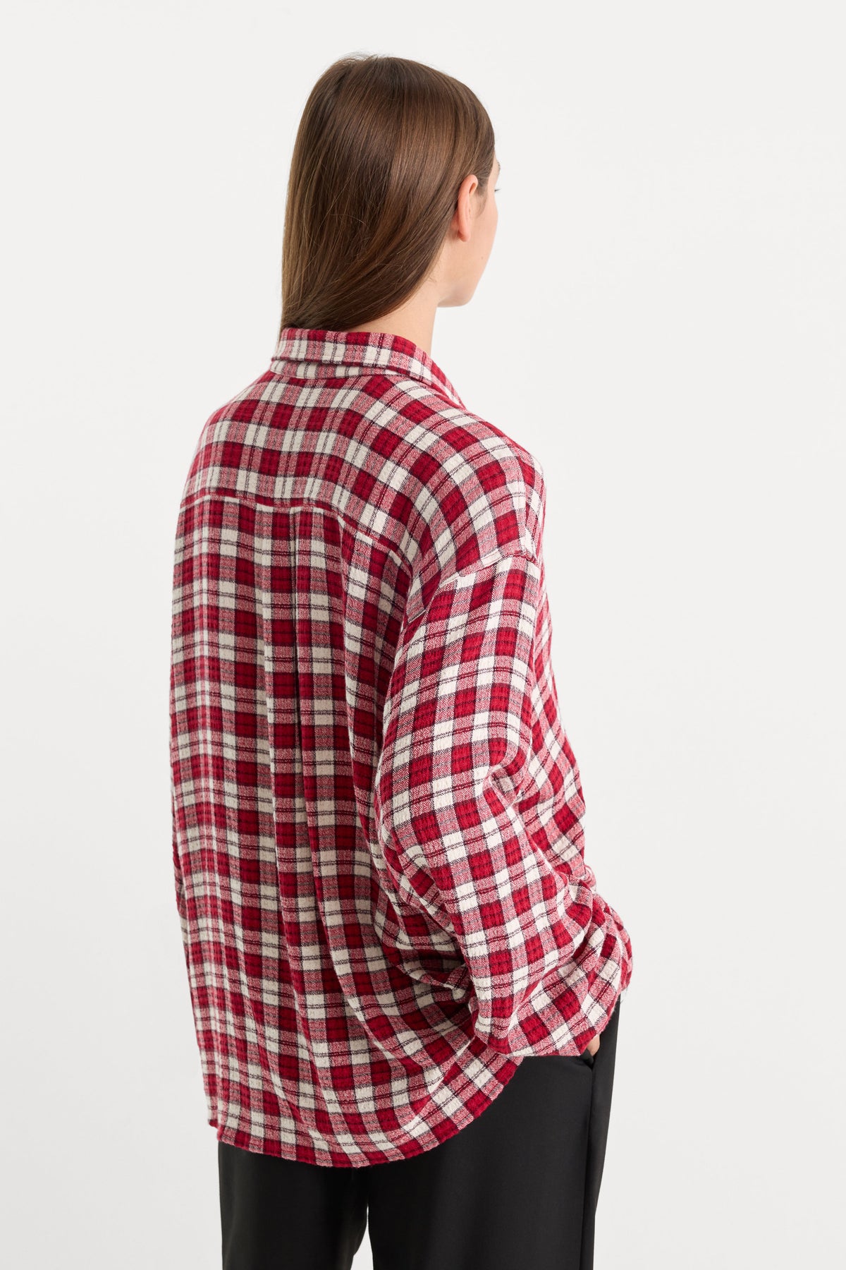 Luxury THE CRINKLE EASY SHIRT CARMINE PLAID