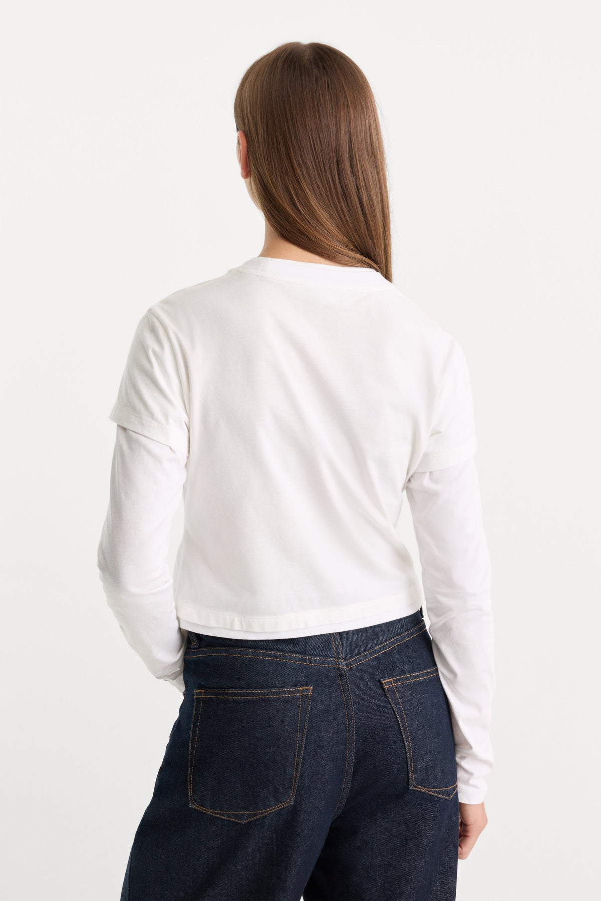 Luxury THE COMBO LAYERED TEE CHALK WITH CHALK