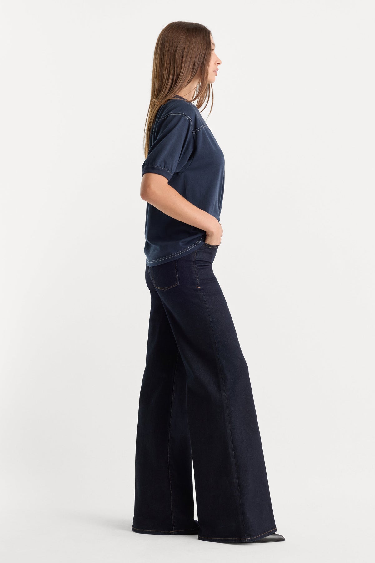 Luxury GOOD WAIST PALAZZO JEANS RINSE