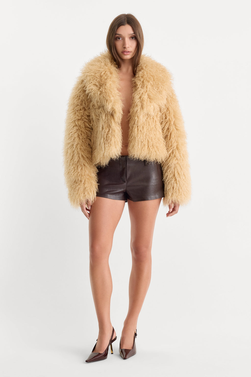 Luxury THE FAUX FUR COAT SAND