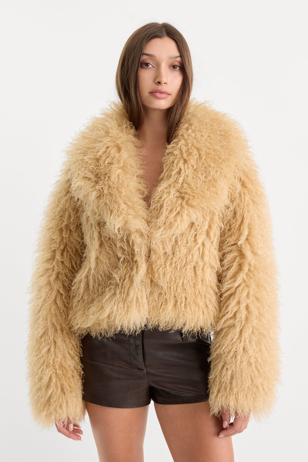Luxury THE FAUX FUR COAT SAND