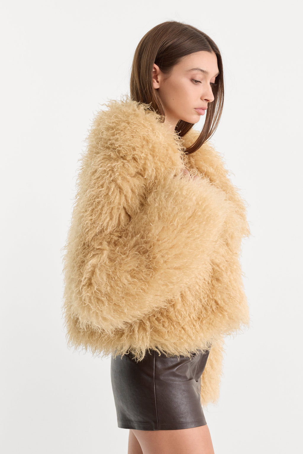 Luxury THE FAUX FUR COAT SAND