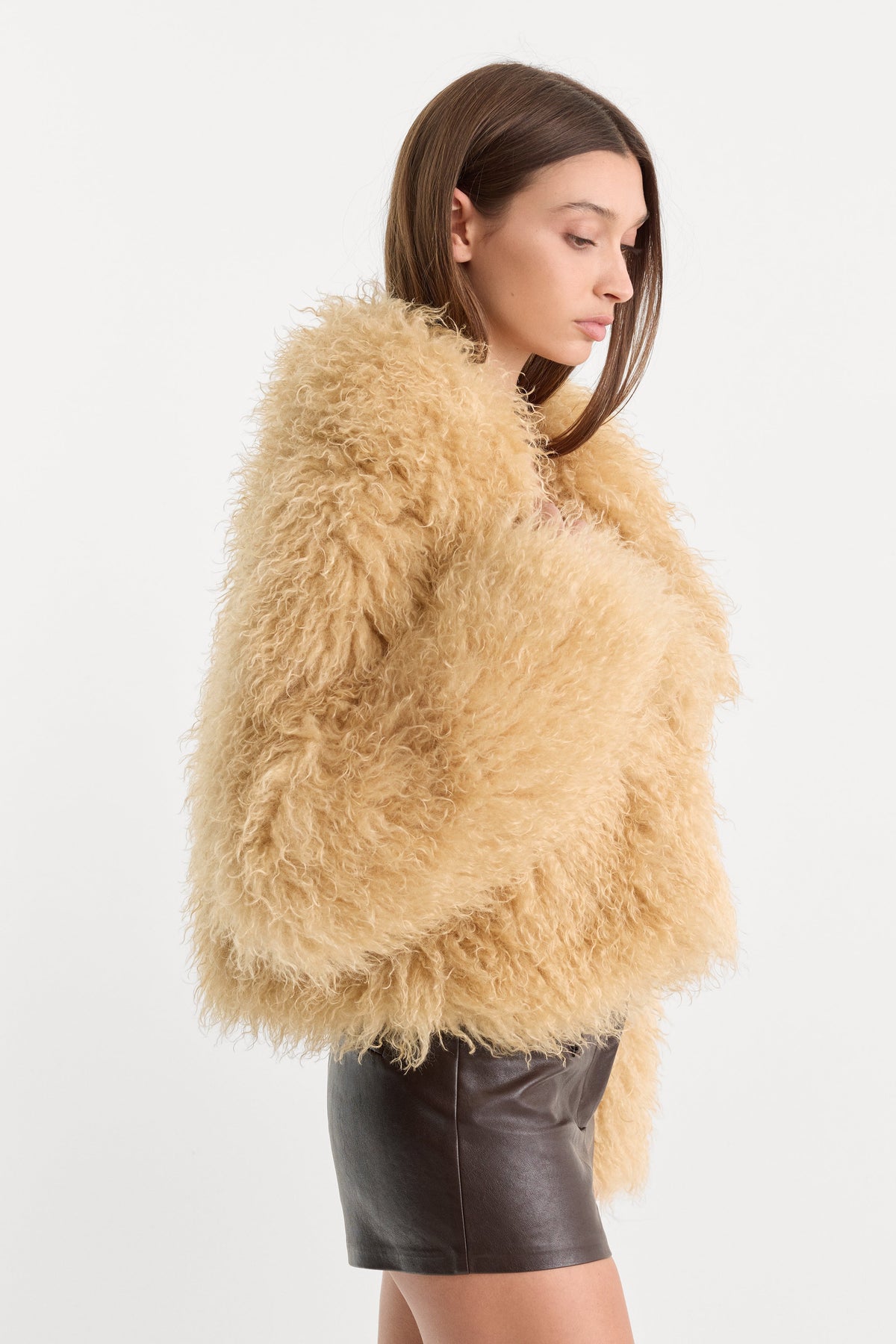 Luxury THE FAUX FUR COAT SAND