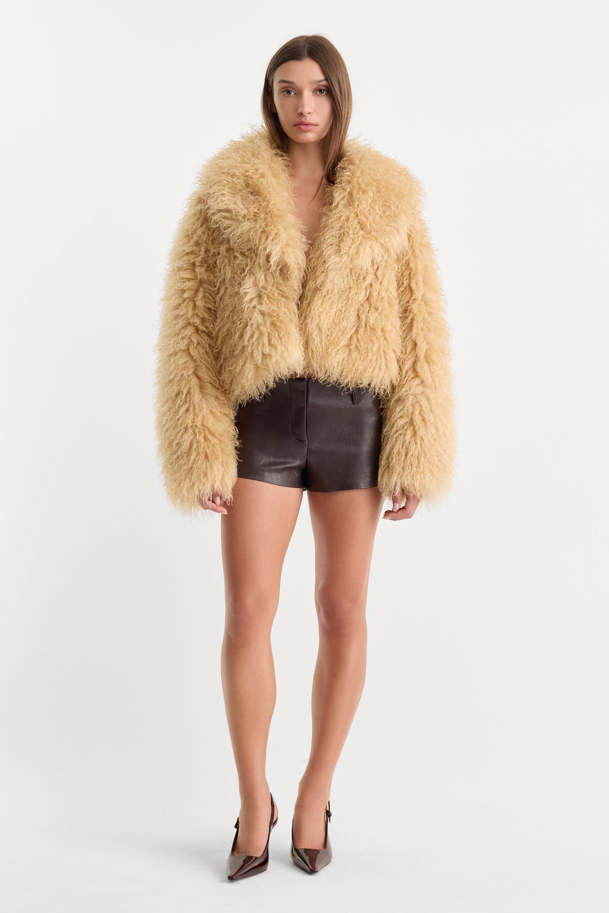 Luxury THE BETTER THAN LEATHER TROUSER SHORT DEEP CHOCOLATE