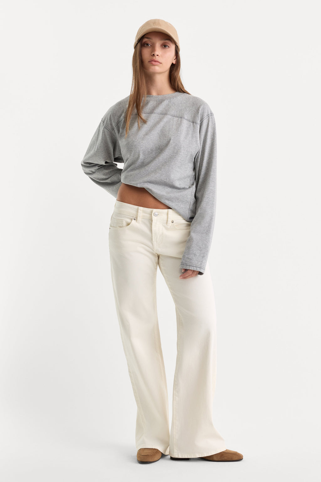 Luxury THE LONG SLEEVE GYM TEE GREY MELANGE