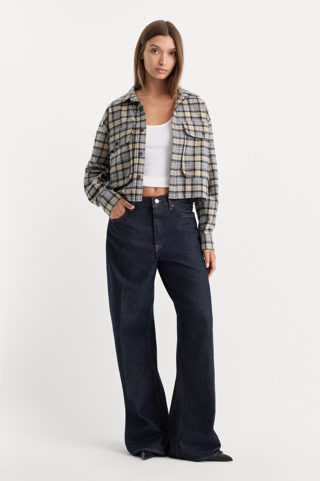 Luxury THE PATCH POCKET SHIRT TAN PLAID