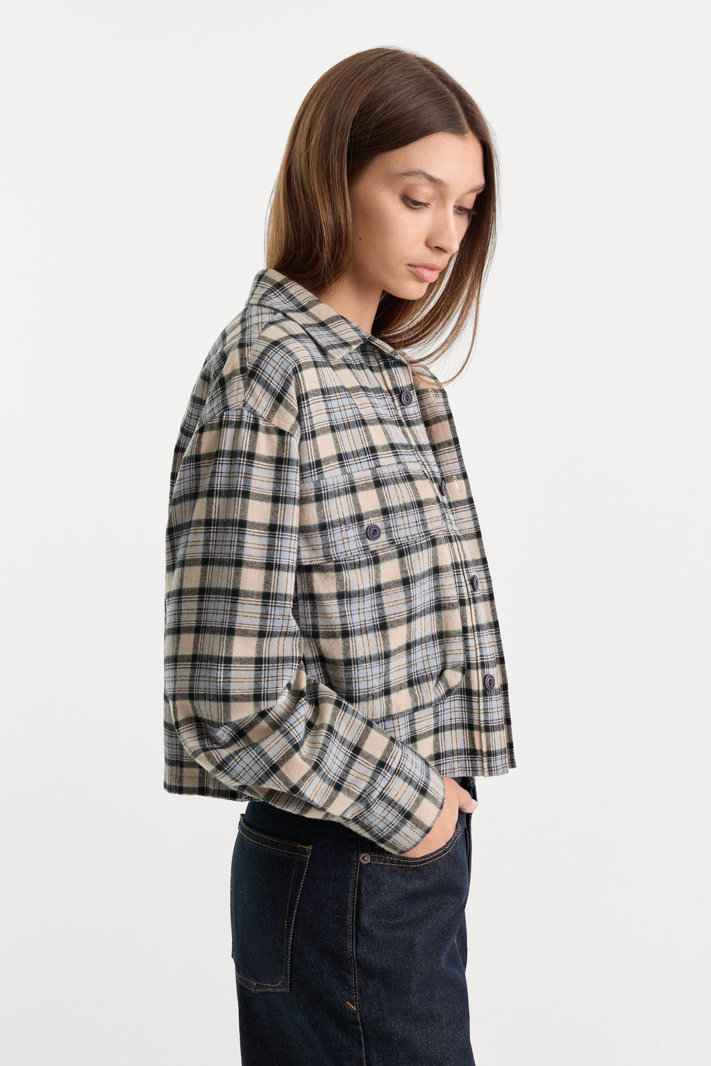 Luxury THE PATCH POCKET SHIRT TAN PLAID