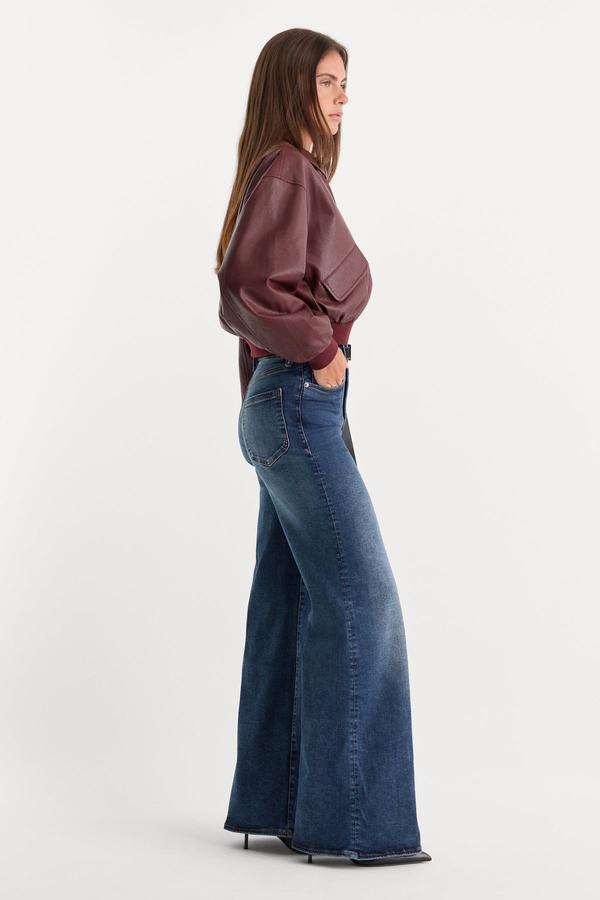 Luxury GOOD WAIST PALAZZO JEANS INDIGO446
