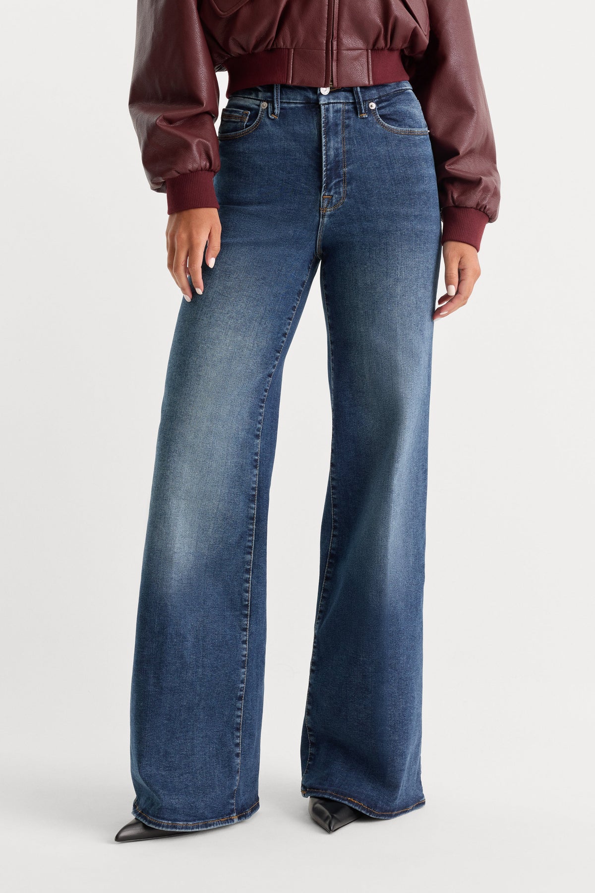 Luxury GOOD WAIST PALAZZO JEANS INDIGO446