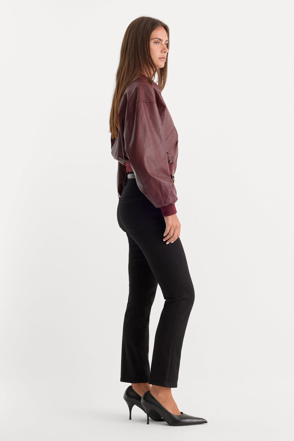 Luxury NEVER FADE BUTTON FRONT GOOD LEGS STRAIGHT JEANS BLACK001