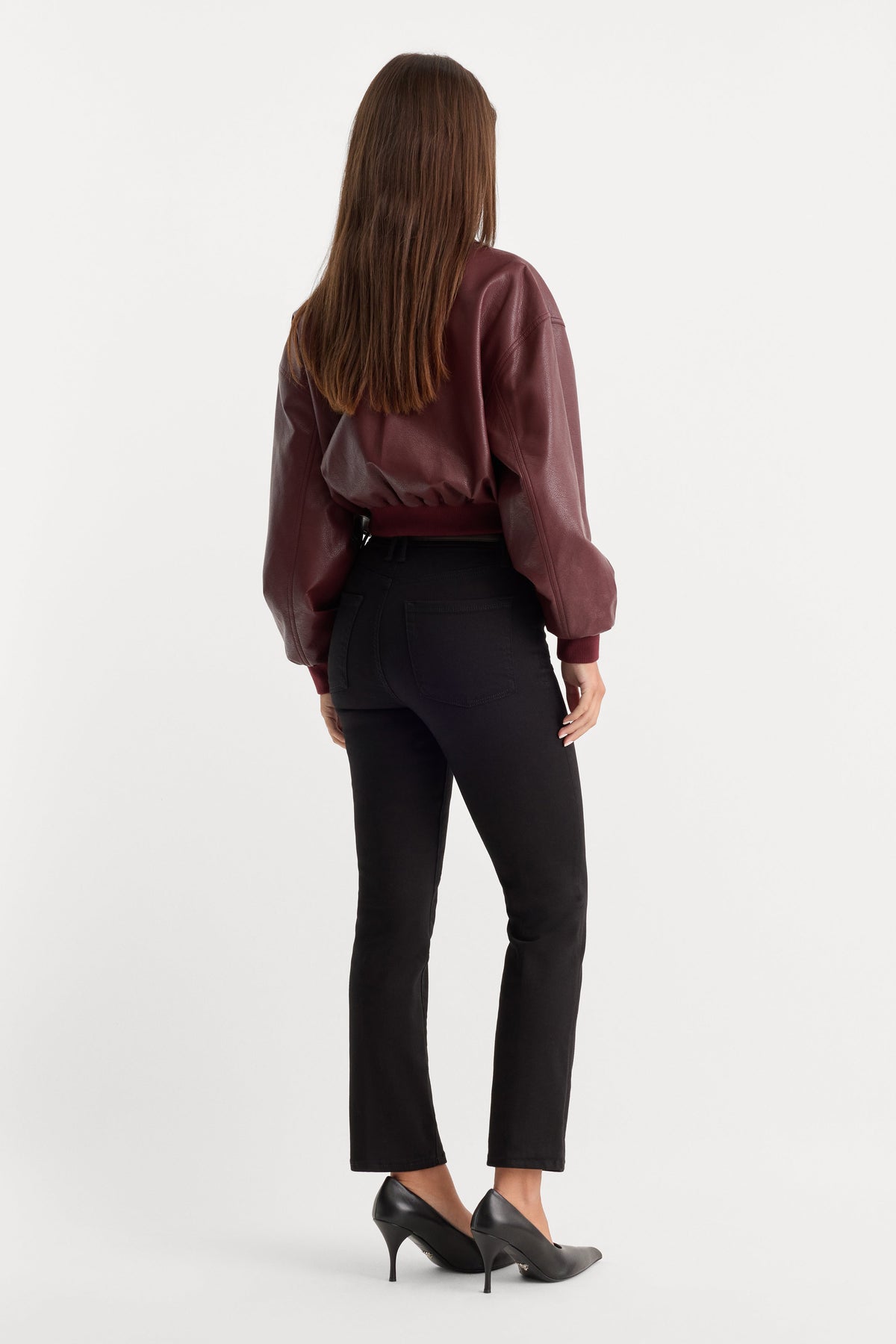 Luxury NEVER FADE BUTTON FRONT GOOD LEGS STRAIGHT JEANS BLACK001