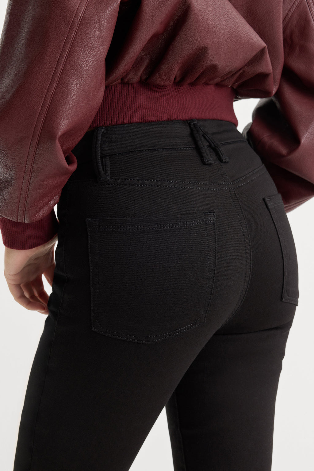 Luxury NEVER FADE BUTTON FRONT GOOD LEGS STRAIGHT JEANS BLACK001