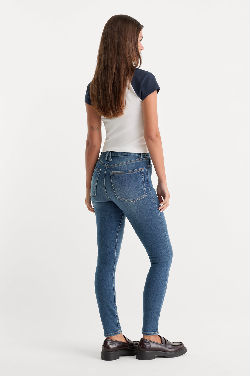Luxury GOOD WAIST SKINNY COMPRESSION JEANS INDIGO312