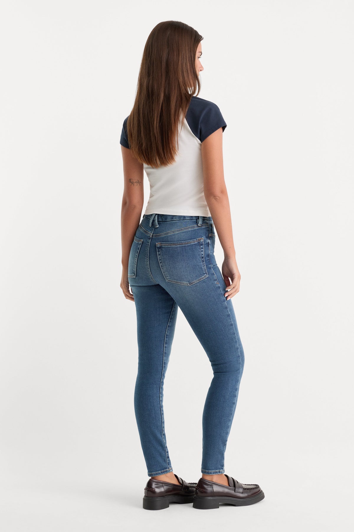 Luxury GOOD WAIST SKINNY COMPRESSION JEANS INDIGO312