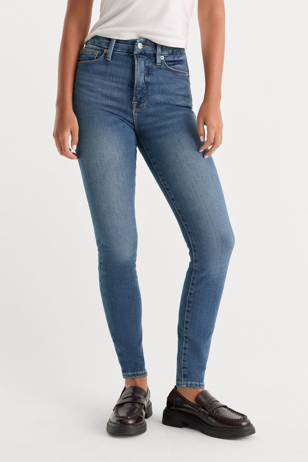 Luxury GOOD WAIST SKINNY COMPRESSION JEANS INDIGO312