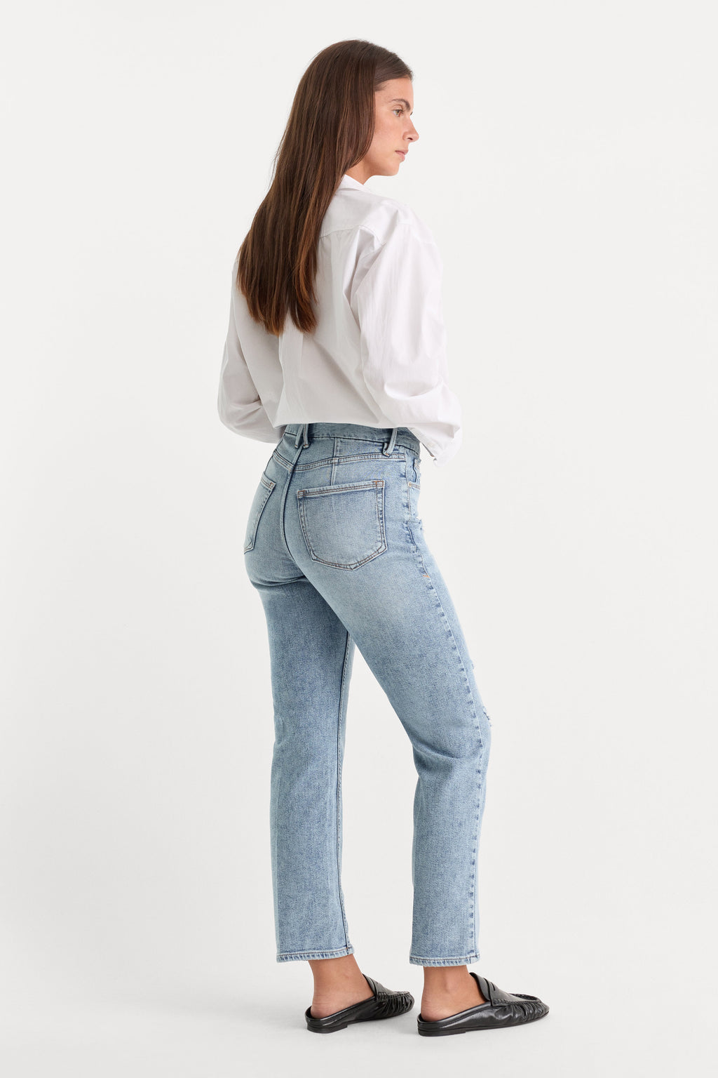 Luxury GOOD ICON STRAIGHT ANKLE JEANS INDIGO1078