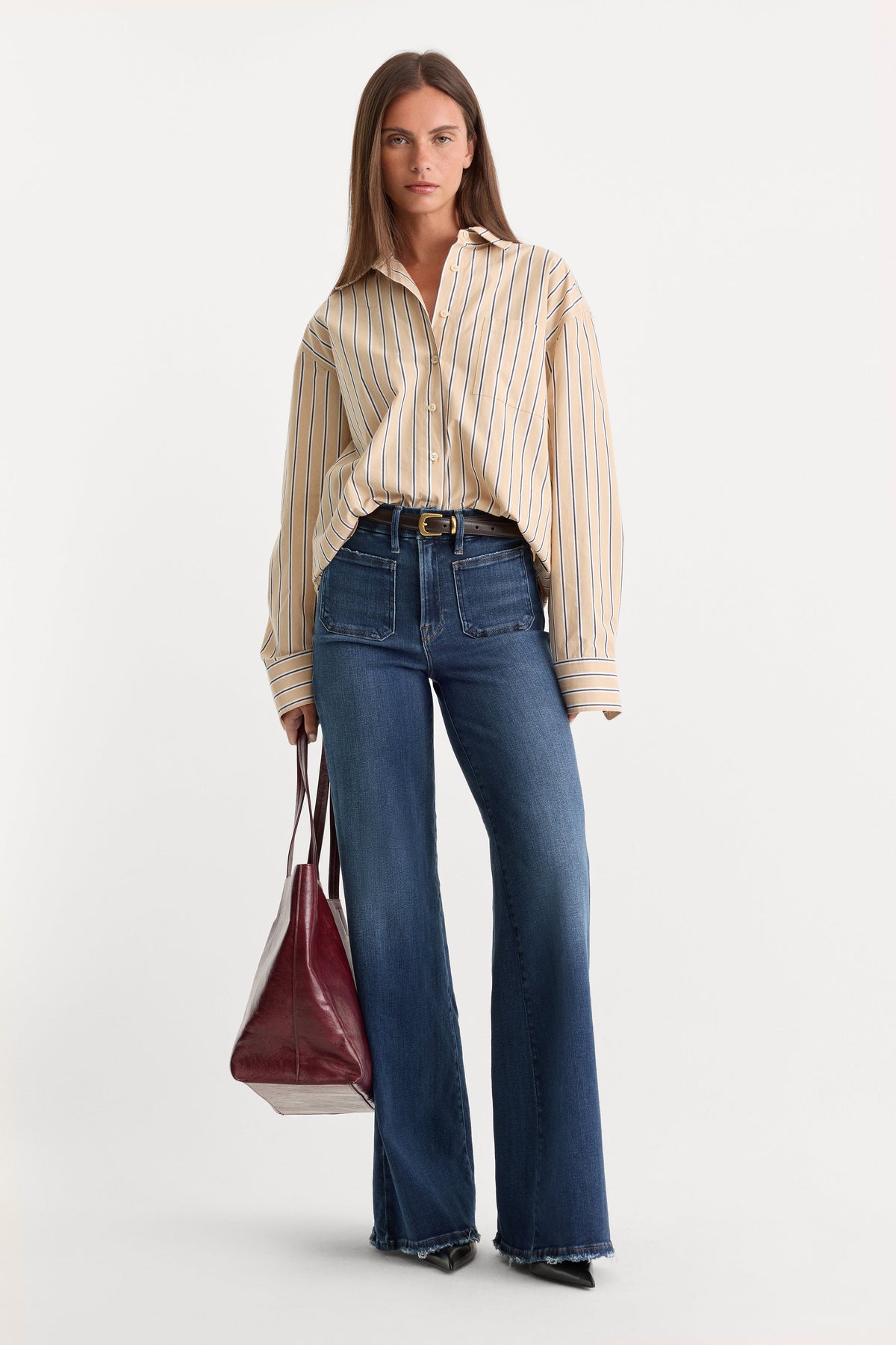 Luxury SOFT TECH GOOD WAIST PALAZZO JEANSINDIGO511