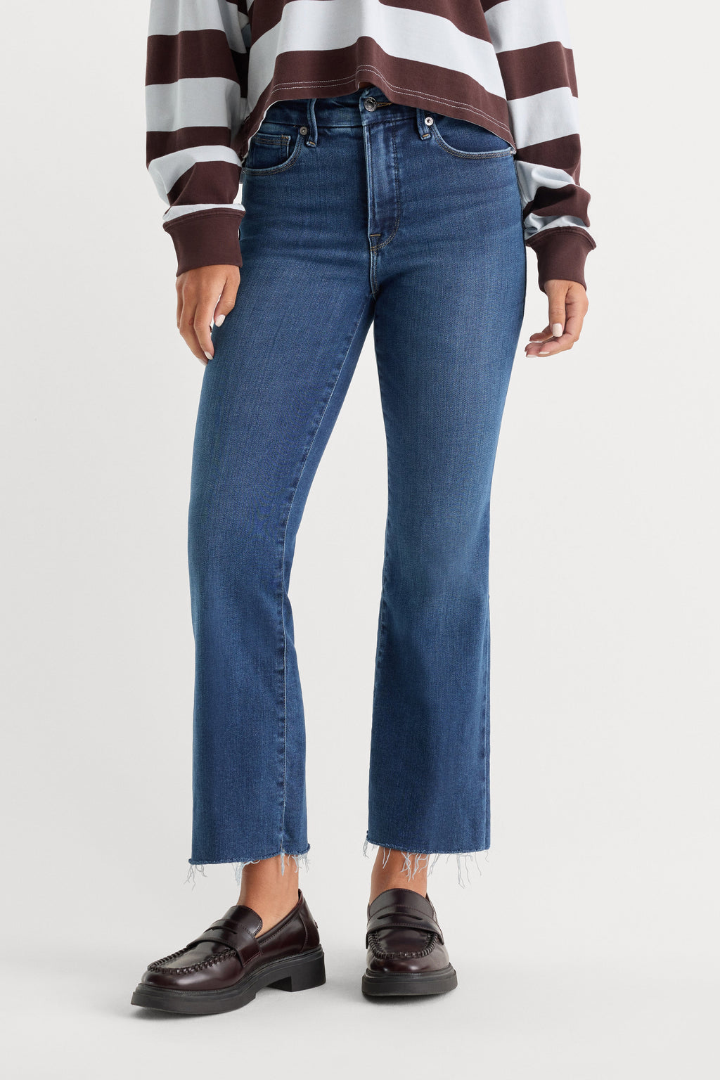 Luxury SOFT TECH GOOD LEGS CROPPED MINI BOOT JEANSINDIGO818