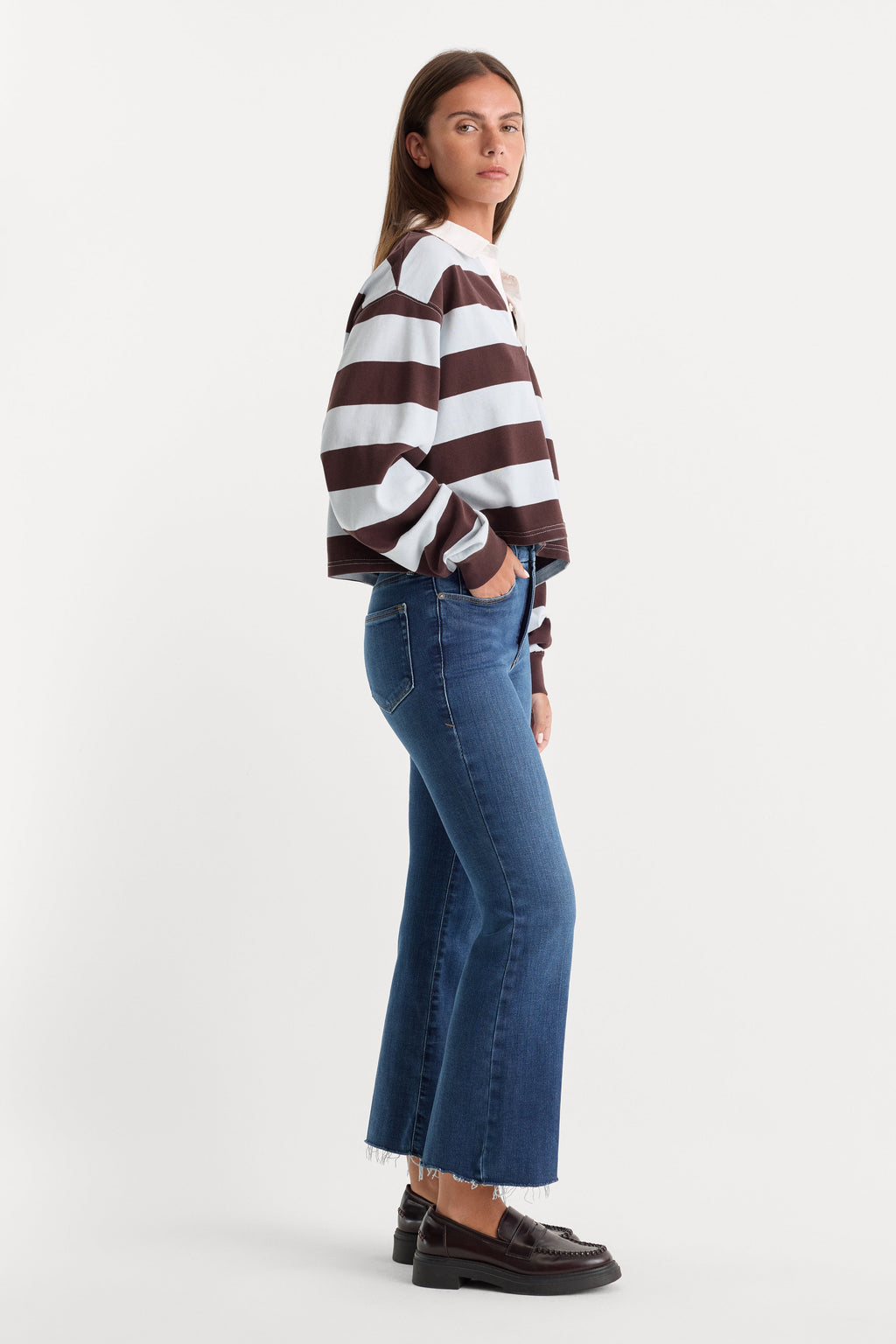 Luxury SOFT TECH GOOD LEGS CROPPED MINI BOOT JEANSINDIGO818