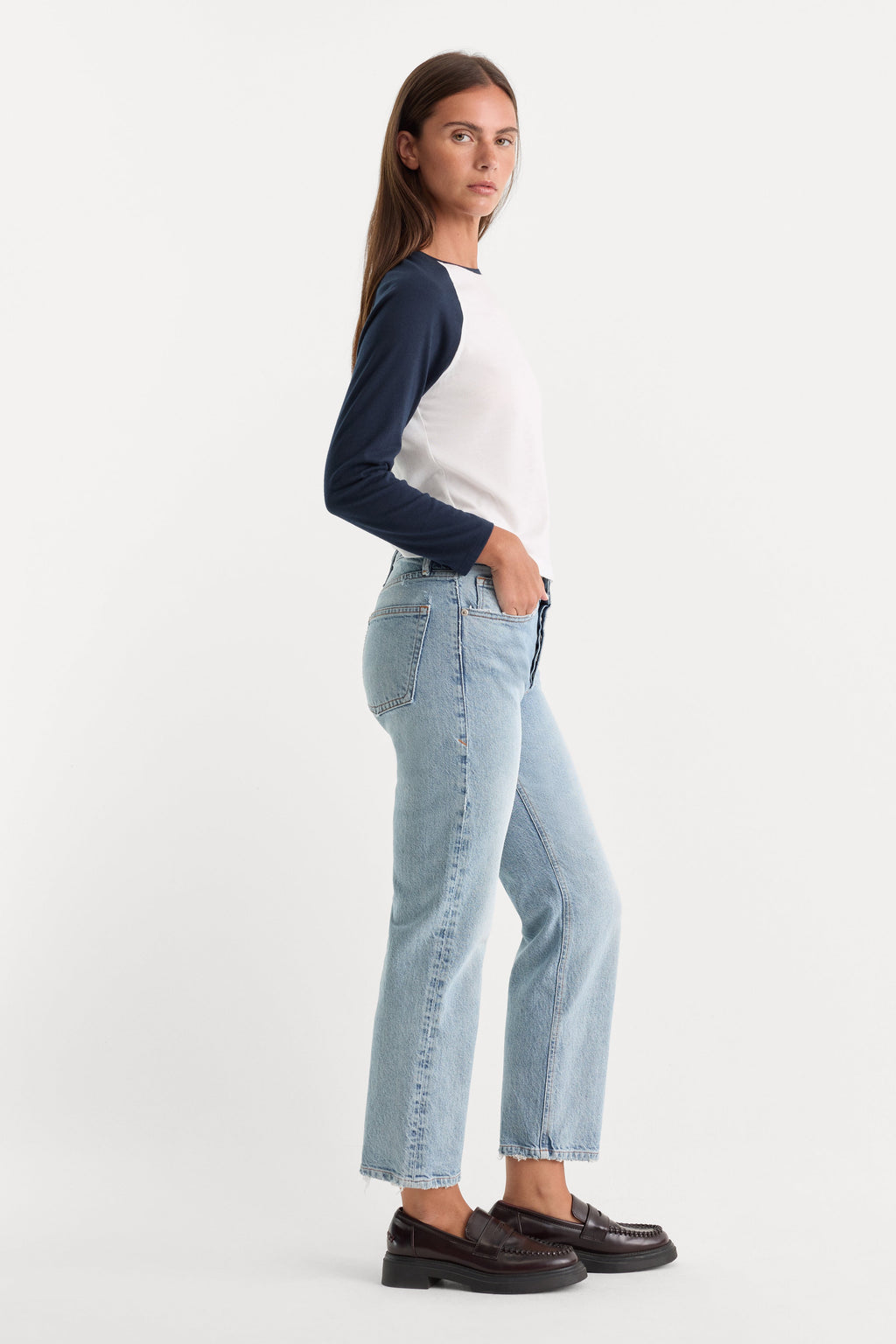 Luxury VINTAGE STRAIGHT ANKLE JEANS INDIGO1220