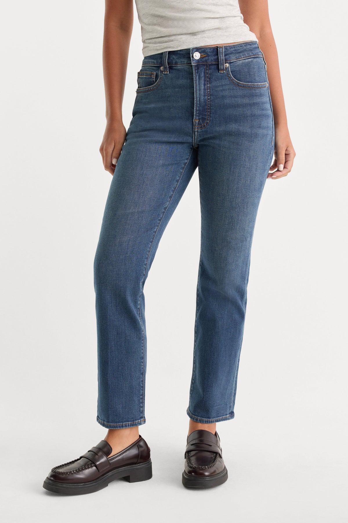 Luxury GOOD LEGS STRAIGHT JEANS BLUE004