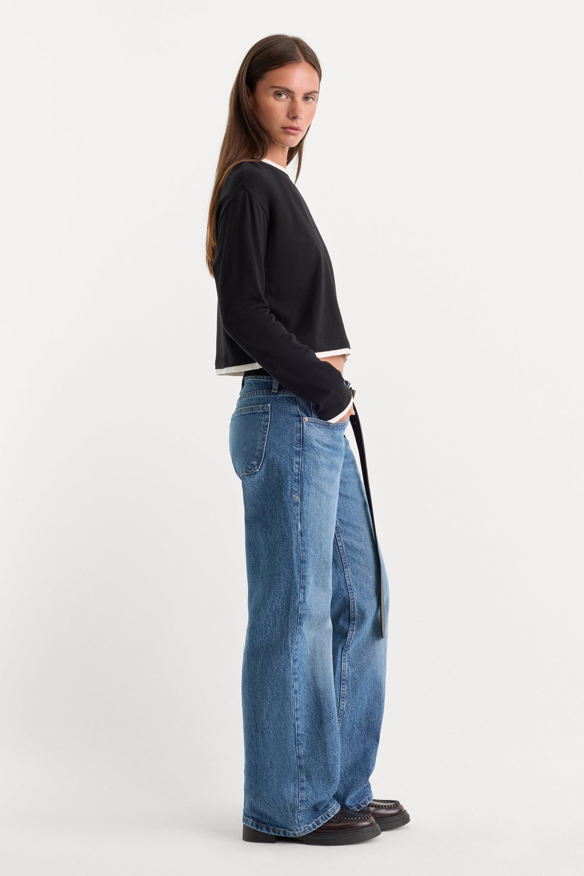 Luxury VINTAGE LOW LOOSE JEANS INDIGO1224