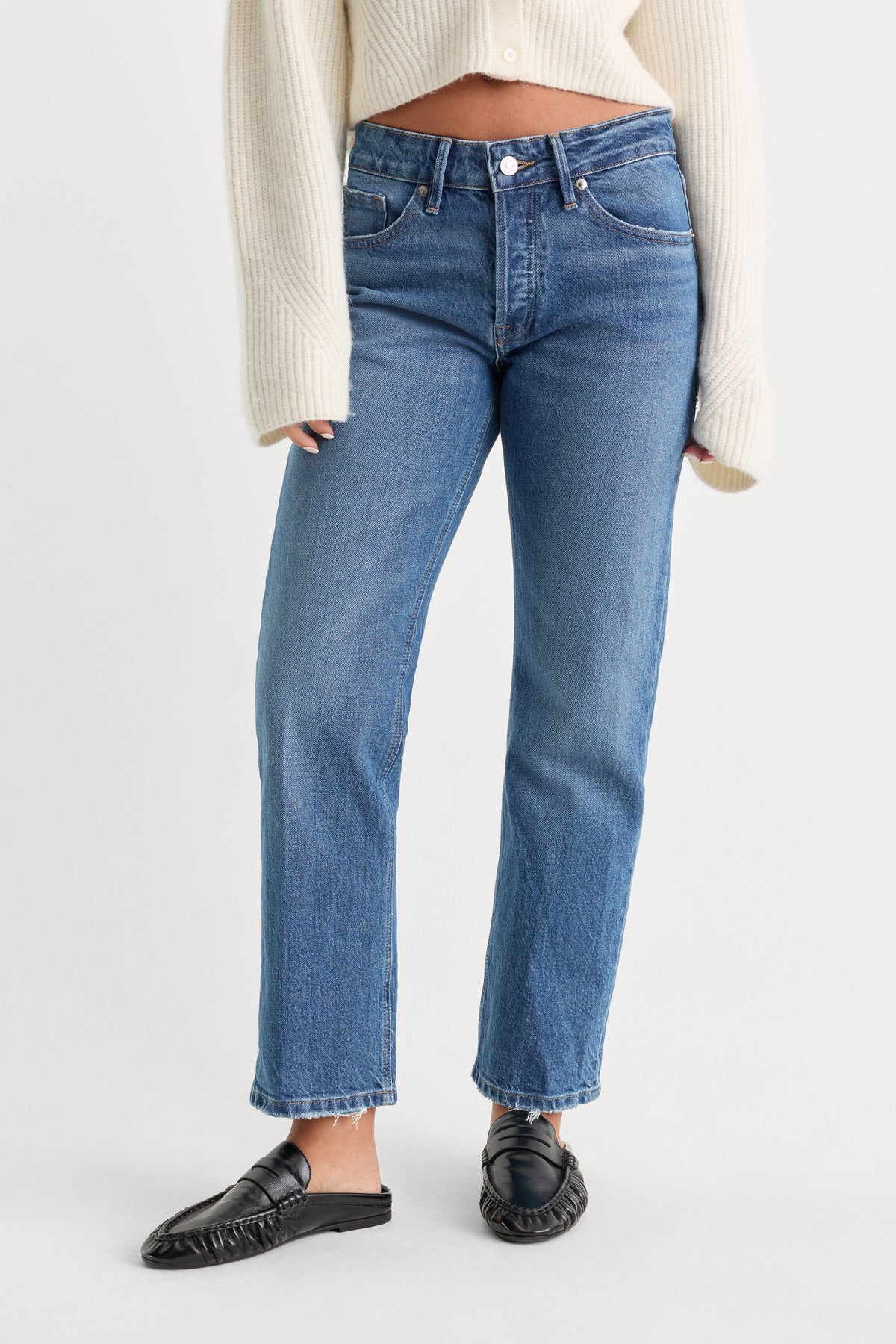 Luxury VINTAGE STRAIGHT ANKLE JEANS INDIGO1222