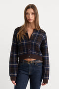 Luxury THE JACQUARD CARDIGAN CHOCOLATE PLAID