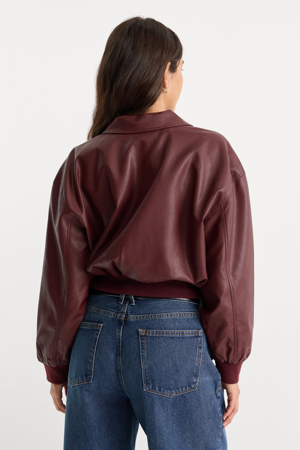 Luxury THE BETTER THAN LEATHER BOMBER JACKET BERRY NOIR