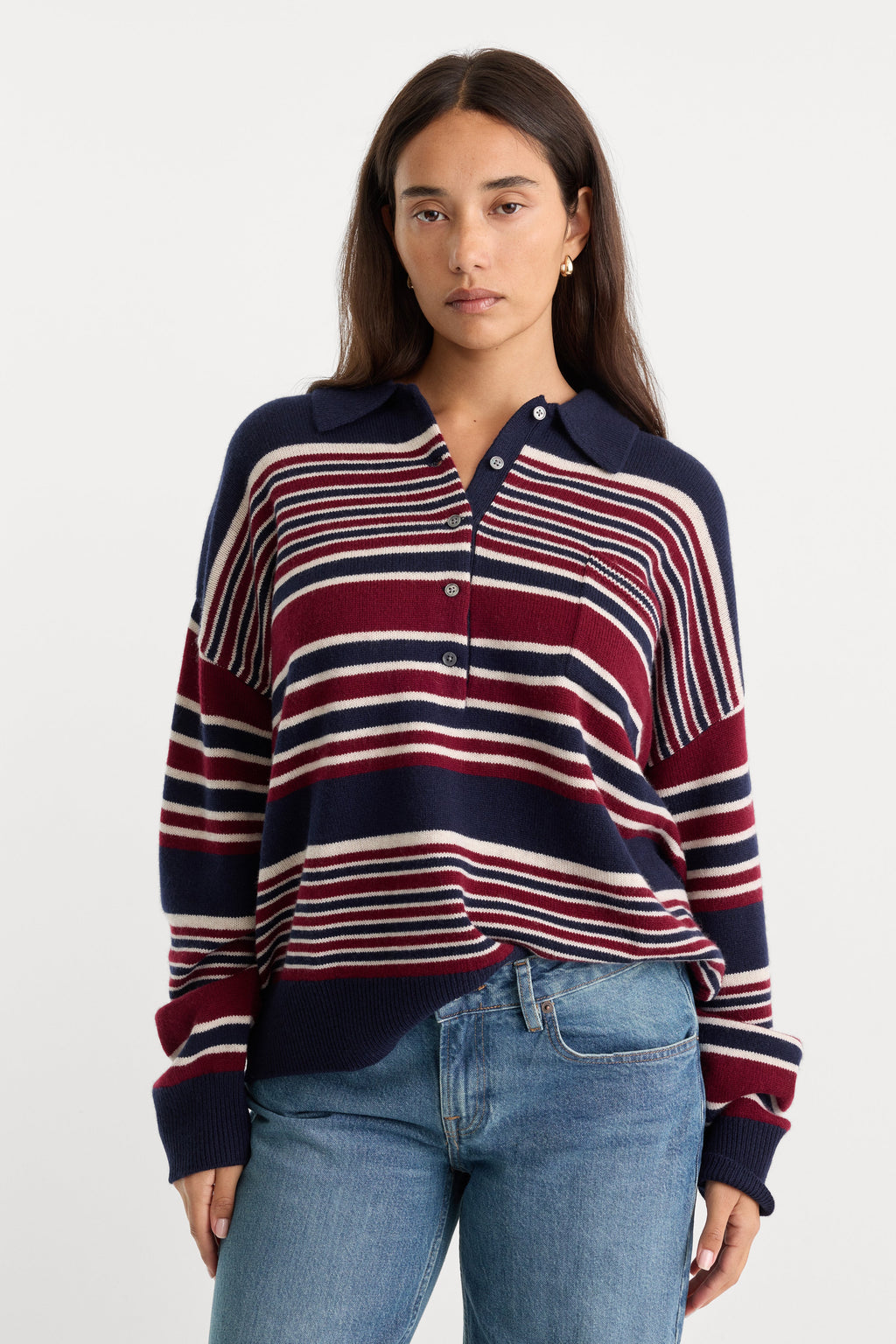 Luxury THE OVERSIZED RUGBY SWEATER MULTI STRIPE