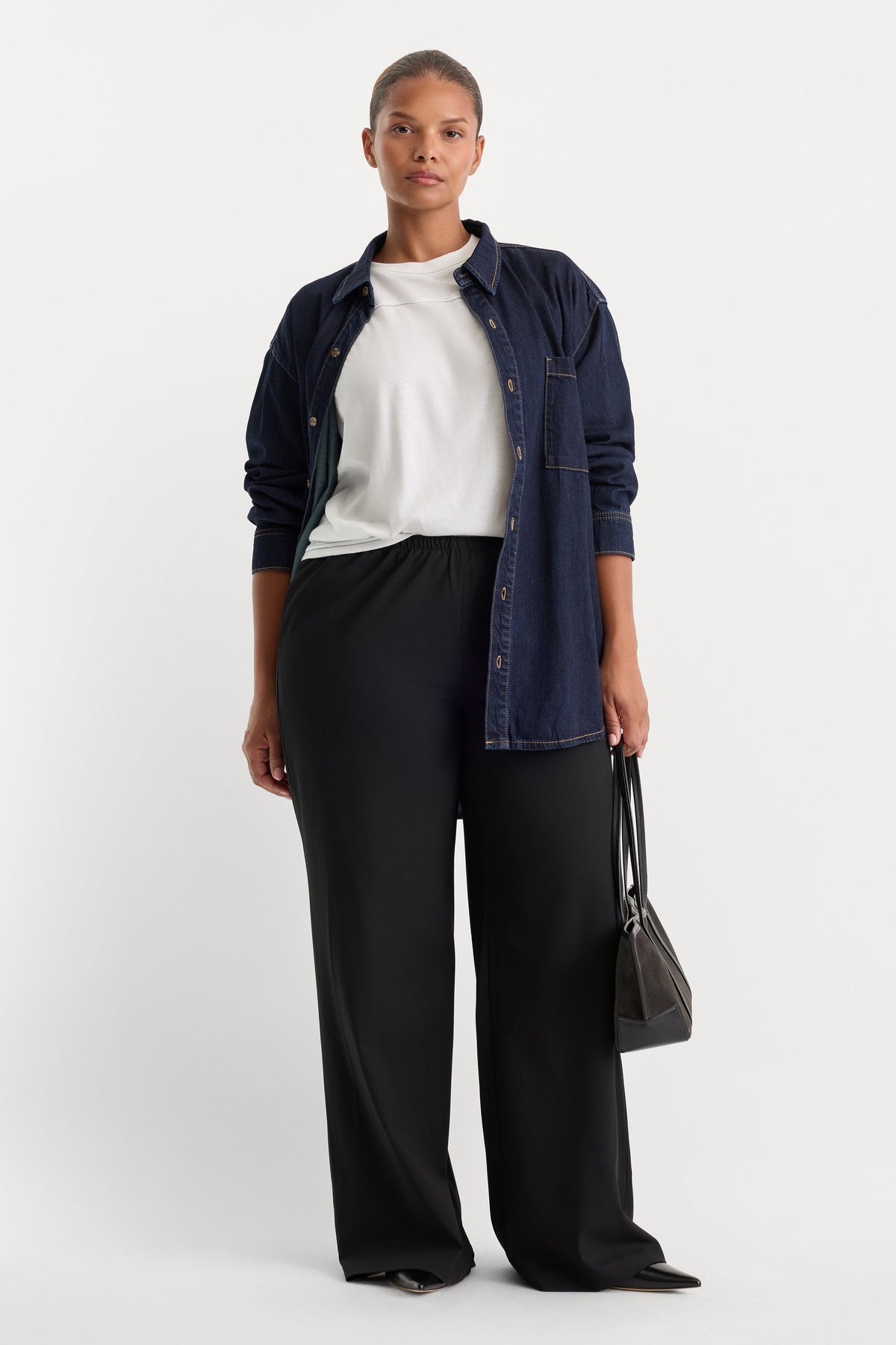 Luxury THE PULL ON TROUSER BLACK001