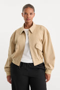 Luxury THE TWILL BOMBER JACKET DUNE MIST