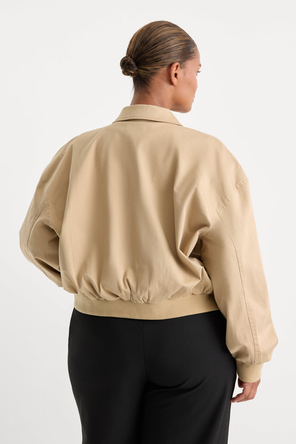 Luxury THE TWILL BOMBER JACKET DUNE MIST