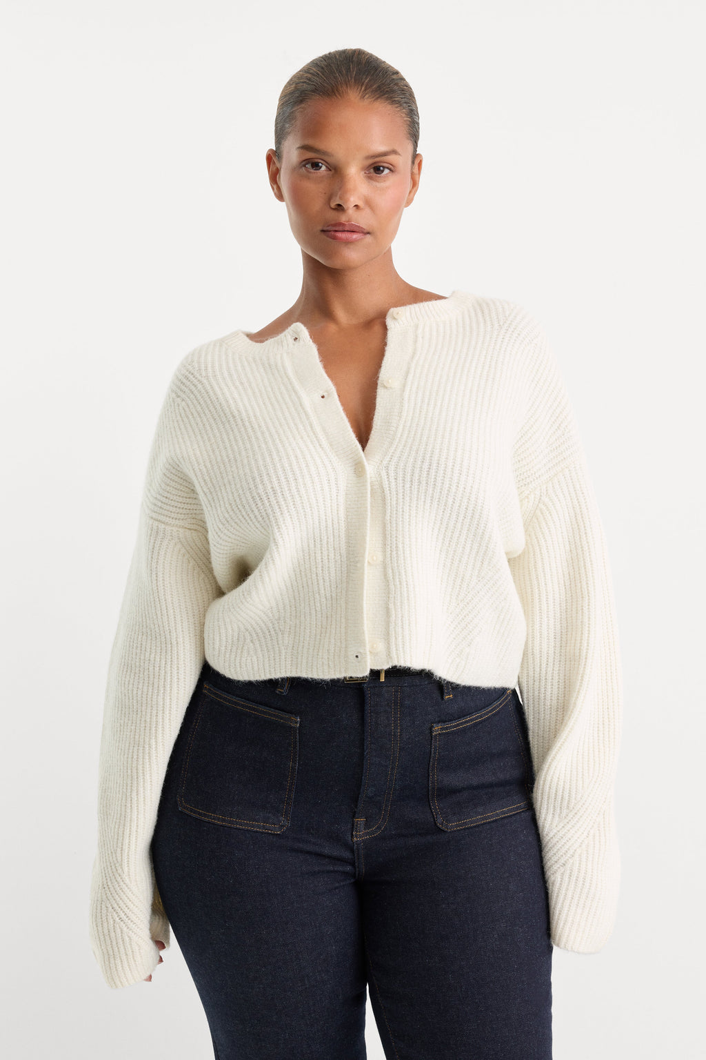 Luxury THE CHUNKY KNIT CARDIGAN CHALK
